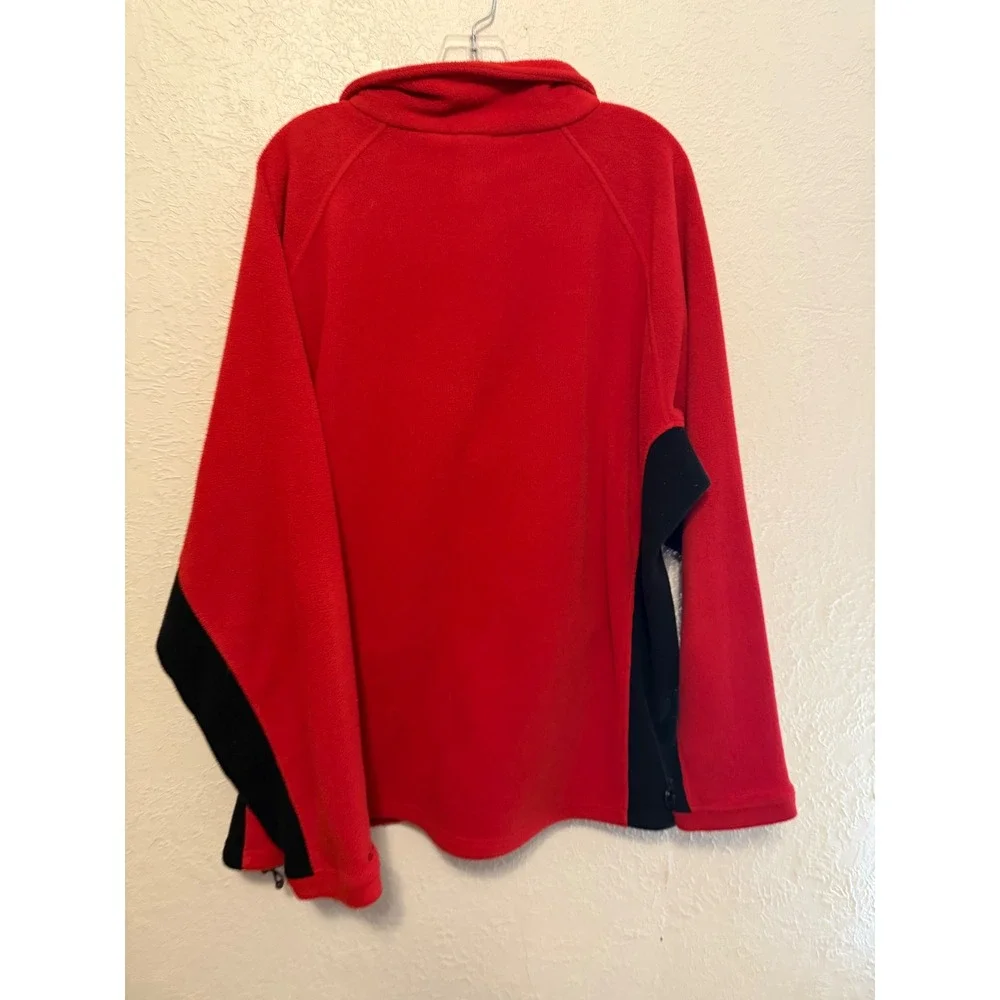 The North Face Mens XXL Red Black 1/4 Zip Fleece Sweatshirt Mock Neck Colorblock